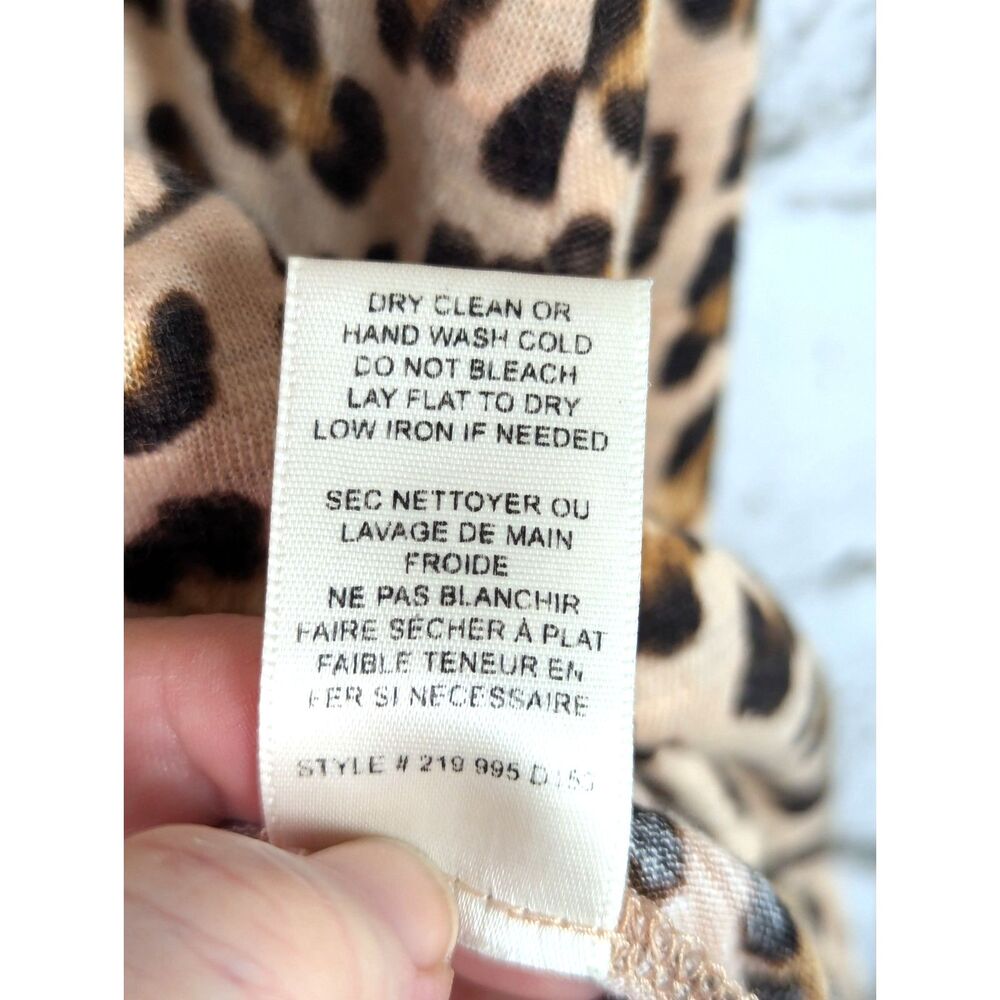 REBECCA TAYLOR 100% Linen Leopard Print T-Shirt Dress Sporty Flirty Small - Picture 7 of 8